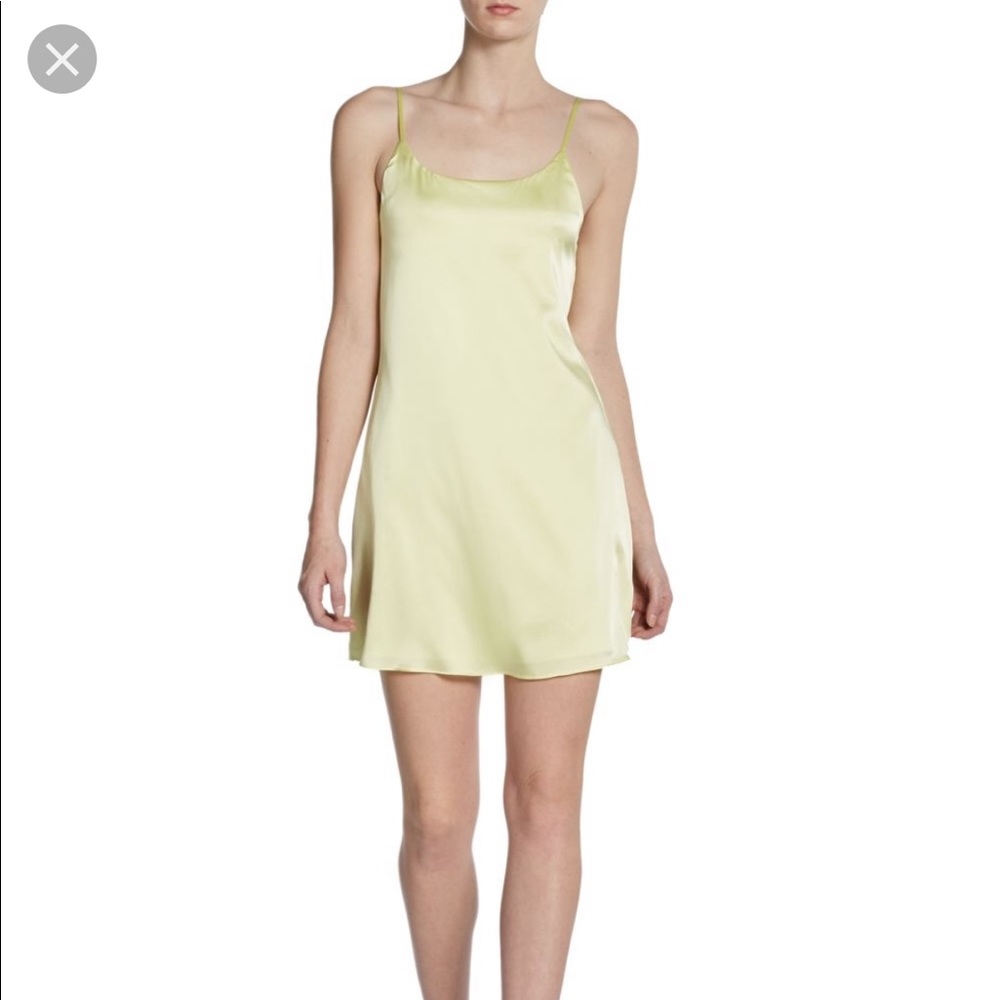 Alice & Olivia Silk Lime slip dress size XS